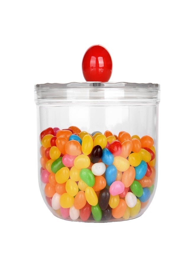 Custde 30 floz Clear Plastic Candy Jar with Lid - Airtight Multi-Purpose Storage for Candy, Cookies, Coffee & More - Ideal for Kitchen, Office Desk, Bathroom (30 fl oz) - Image 2